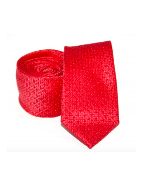 Goldenland slim nyakkendő-Piros Mintás