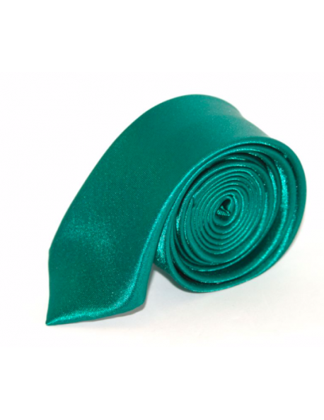 Slim Szatén nyakkendő - Tűrkízzöld