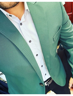Premium Slim Fit fazonú férfi öltöny-Smaragd