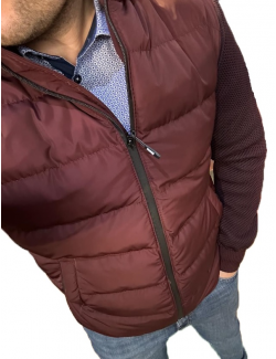 Premium férfi télikabát-bordó