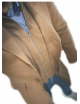 Premium szövet férfi télikabát slim fit-bézs/barna