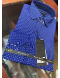 Falcon's Slim fit férfi ing- Kék-Fehér mintás